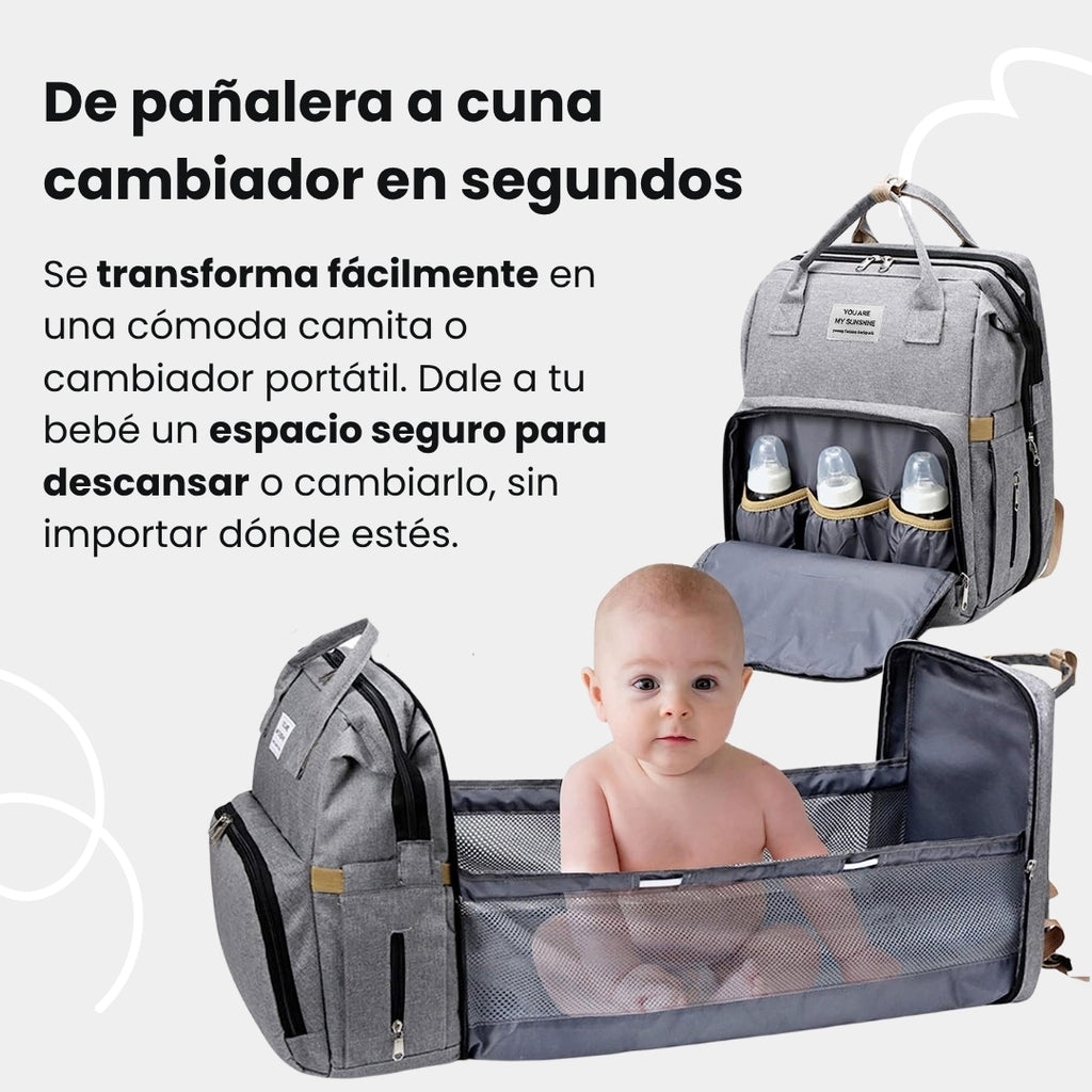 Pañalera con Cambiador Plegable Multiuso