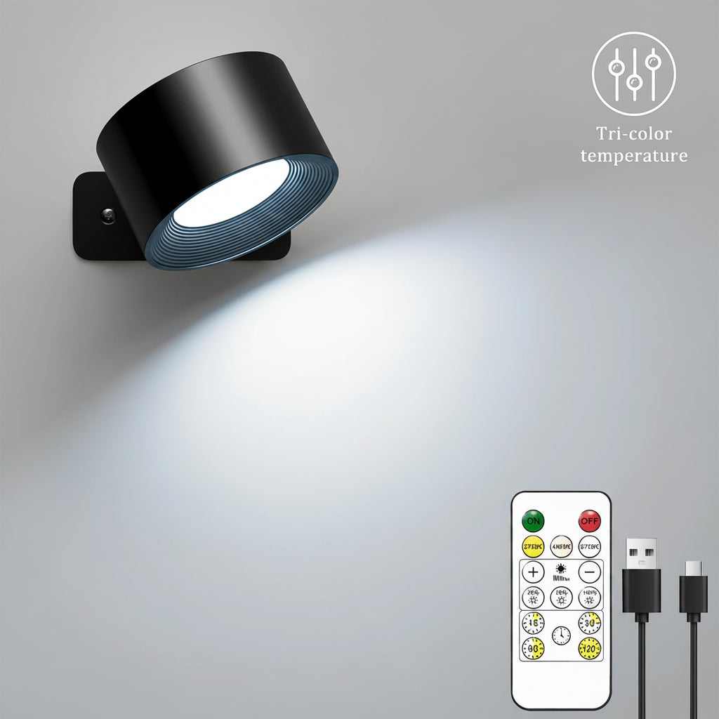 Lámpara de Pared Inalámbrica Magnética 1.8W – Recargable con Control Remoto